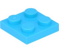 Lego® 2x2 plaques 3022 - 100 pièces bleu azur moyen