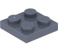 Lego® 2x2 plaques 3022 - 100 pièces gris bleuâtre foncé