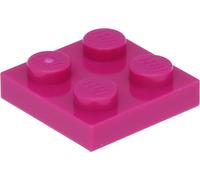 Lego® 2x2 plaques 3022 - 100 pièces magenta