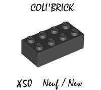 Lego 3001 - 50x Briques / Brick 2x4 - Noir / Black - 300126 New Neuf