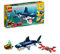 LEGO 31088 Creator 3-en-1 Les Créatures sous-Marines, Requin, Calamar, Crabe Ou Baudroie, Figurines Animaux Marins, pour Enfants De 7 Ans Et Plus