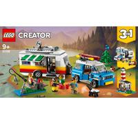 LEGO 31108 Creator Ensemble de jeu de vacances en camping 3 en 1 avec voiture, camping-car, bus de camping, phare, jouet de construction d'été
