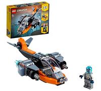 LEGO 31111 Creator 3-en-1 Le Cyber Drone, Jeu de Construction avec Moto, Figurine de Robot, Jouet sur l'espace, pour Garçons et Filles de 6 Ans et Plus