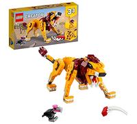 LEGO 31112 Creator 3 en 1 Le Lion Sauvage, Autruche, Phacochère, Figurines Animaux Jouet pour Enfants dès 7 Ans
