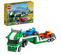 LEGO 31113 Creator 3-en-1 Le Transporteur de Voitures de Course, Jeu de Construction, Camion avec Remorque, Grue et Remorqueur, Idée Cadeau pour Enfants