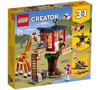 LEGO 31116 Creator 3-en-1 La Cabane dans l’Arbre du Safari, Jouet de Construction, avec Bateau, Avion et Figurines Animaux de la Savane, Minifigurines