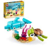 LEGO Set de figurines 31128 Le Dauphin et la Tortue, animaux marins, 6 ans et plus