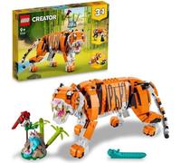 LEGO 31129 Creator 3-en-1 Sa Majesté le Tigre, Jouet et Figurine Animaux, se Transforme en Panda, et Poisson, Enfants Des 9 Ans