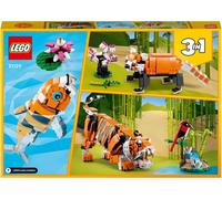 LEGO 31129 Creator 3 en 1 Sa Majesté Le Tigre, Jouets Animaux pour Filles et Garçons Figurines Panda, Poisson