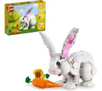 LEGO 31133 Creator 3-en-1 Lapin blanc, jeu de construction d'animaux, du lapin au phoque en passant par le perroquet cacatoès, blocs de construction pour les enfants de 8 ans et plus