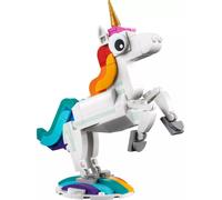 LEGO 31140 Creator 3in1 Jouet magique licorne, hippocampe, paon, figurines d'animaux arc-en-ciel licorne, cadeau pour filles et garçons, jouet constructible
