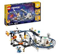 LEGO 31142 Creator Les Montagnes Russes de l’Espace, avec Tour de Chute Libre, Maquette de Manège, Jouet de Construction avec Fusée Spatiale, Planètes et Briques