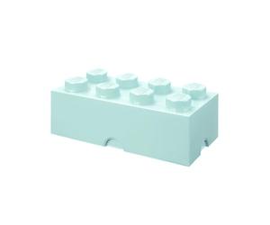 LEGO 40041742 Brique de rangement empilable 8 - Collection design, Plastique, Aqua bleu clair, 50 x 18 x 25 cm