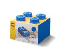 LEGO-40051731 Brique de Rangement Empilable 4 avec Tiroir, Solid, 40051731, Bleu, 25 x 25 x 18 cm