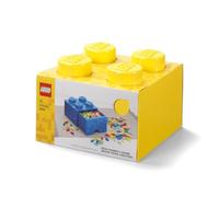 LEGO-40051732 Brique de Rangement Empilable 4 avec Tiroir, Solid, 40051732, Jaune, 25 x 25 x 18 cm