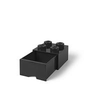 Lego-40051733 Brique Lego 4 Boutons, 1 tiroir, boîte de Rangement empilable, 4.7 l, Noir, Solid, 5.71194E+12, One Size
