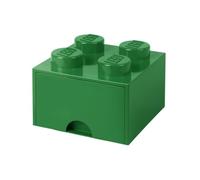 LEGO-40051734 Brique de Rangement Empilable 4 avec Tiroir, Solid, 40051734, Vert, 25 x 25 x 18 cm