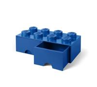 LEGO 40061731 Brique de Rangement Empilable 8 avec Tiroir Plastique Bleu 50 x 25 x 18 cm