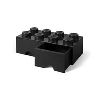 LEGO 40061733 brique 8 boutons, 2 tiroirs, boîte de rangement empilable, 9.4 l, Noir, Plastique, one size