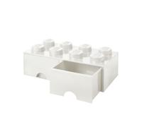 Lego 40061735-A brique 8 boutons, 2 tiroirs, boîte de rangement empilable, 9.4 l, Blanc, Plastique, 8 plots