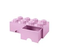 Lego 40061738 brique 8 boutons, 2 tiroirs, boîte de rangement empilable, 9.4 l, Rosa, Plastique, 8 plots