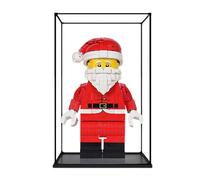 Lego 40820 Présentoir en acrylique transparent pour mini figurine de Père Noël, boîte transparente, boîte de rangement, boîte anti-poussière (modèle non inclus) (cadre en alliage -1)
