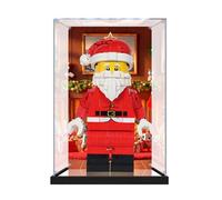 Lego 40820 Présentoir en acrylique transparent pour mini figurine de Père Noël, boîte transparente, boîte de rangement, boîte anti-poussière (modèle non inclus) (fond + base miroir)