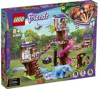 LEGO 41424 Friends Station de secours pour animaux dans la jungle, jouet à partir de 8 ans avec cabane dans l'arbre, mini-poupées Andrea, Mia & Olivia et mini-figurines d'animaux