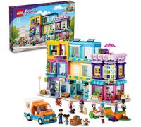 LEGO 41704 Friends L’Immeuble de La Grand-Rue, Jouet Maison de Poupée, Salon de Coiffure et Café, avec Mini-Poupées, Enfants 8 Ans