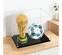 Lego 43019 + 43020 Vitrine en acrylique pour jeu de construction Coupe du monde de football + Trophée Boîte transparente anti-poussière - Seule vitrine compatible avec Lego 43019 + 43020 (3 mm)