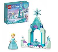 LEGO 43199 Disney La Cour du Château d’Elsa, Jouet de Construction pour Enfants, Mini-Poupée Reine des Neiges 2 et Robe Diamant