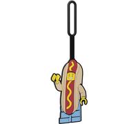 Lego 52615 Étiquette de bagage en silicone pour voyage, valise, sac à dos, sac de plage d'été - Hot Dog Man (52615) avec surface inscriptible au dos pour identification d'identification. Mesure env.