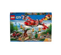 LEGO Jeu de construction City 60217 - Avion des pompiers avec figurines et équipement anti-incendie