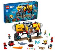 LEGO 60265 City La Base d’Exploration Océanique, sous-Marin et Mini-Figurines Animaux Marins, Jouet pour Enfants de 6 Ans et Plus