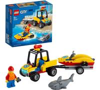 LEGO 60286 City Quad de sauvetage sur la plage avec moto aquatique et figurine de requin, jouet pour filles et garçons à partir de 5 ans, petit cadeau pour enfants