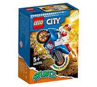 LEGO 60298 City La Moto de Cascade Fusée, Jouet de Véhicule à Rétrofriction, Inclus Figurine Rocket Racer, pour Garçons et Filles Dès 5 Ans