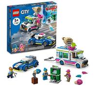 LEGO Set 60314 City - Course-poursuite du camion de glaces avec police, 3 minifigurines, dès 5 ans