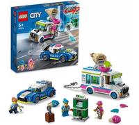 LEGO 60314 City La Course-Poursuite du Camion de Glaces, Jouet de Voiture de Police, avec 2 Bandits, Cadeau Enfants Dès 5 Ans