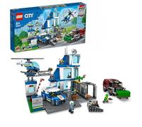 LEGO City Le Commissariat de Police - Jouet de Construction avec Voiture - Camion de Poubelle et Hélicoptère - Idée pour Les Enfants de 6 Ans et Plus Garçon et Filles 60316