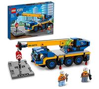 LEGO 60324 City La Grue Mobile, Cadeau de Noël, Jouet de Camion, Engin de Chantier, avec Plaque de Route, pour Garçons et Filles de 7 Ans