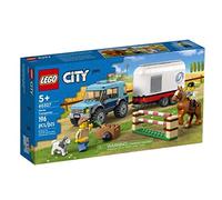 LEGO 60327 City Horse Transporter Ensemble de jeu équestre pour enfants, comprenant un SUV, des haies et 2 figurines, un cheval avec selle et une figurine de chien 196 pièces 5+