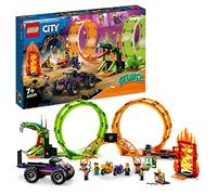 LEGO 60339 City Stuntz L’Arène de Cascade avec Double Looping, Jouet de Monster Truck avec Rampe et Minifigurines de Cascadeur, Enfants 7 Ans et Plus