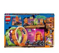 LEGO 60339 City Stuntz L’Arène de Cascade avec Double Looping, Monster Truck Jouet, avec Moto, Figurine Cascadeur, Enfants Dès 7