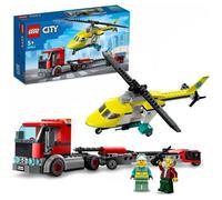LEGO® 60343 City Great Vehicles Le Transport de L’Hélicoptère de Secours, Camion Jouet Cadeau pour les Enfants dès 5 Ans