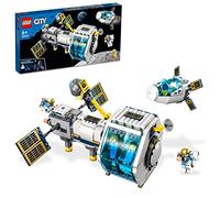 LEGO 60349 City La Station Spatiale Lunaire, Ensemble Inspiré de la NASA, Jouet avec 5 Minifigures d'Astronautes, avec Capsule d'Amarrage et Laboratoires