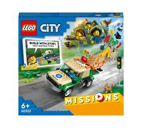 LEGO Jouet de construction 60353 City Missions – Sauvetage animaux sauvages, camion, 3 minifigurines