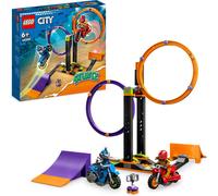 LEGO 60360 City Stuntz Challenge de pneus tournants, concours pour 1 ou 2 joueurs avec une moto automotrice Jouets pour enfants, garçons & filles à partir de 6 ans, idée cadeau amusante