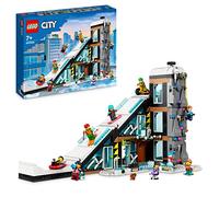 LEGO 60366 City Le Complexe de Ski et d’Escalade, Cadeau de Noël pour Enfants 7 Ans, Jouet de Construction Modulaire à 3 Niveaux avec Magasin d'hiver, Café, Remontée Mécanique et 8 Minifigurines