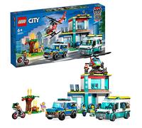 LEGO City Emergency Vehicles HQ 60371, ensemble de jouets d'hélicoptère de pompiers, ambulance, moto et voiture de police, cadeau pour enfants, garçons et filles à partir de 6 ans