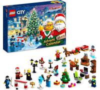 LEGO 60381 City Calendrier de l'Avent 2023, Calendrier de Noël avec 24 cadeaux, y compris les figurines du Père Noël et du renne, plus un tapis de jeu Winterwunderland, cadeau de Noël pour enfants, ga